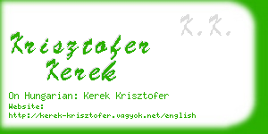 krisztofer kerek business card